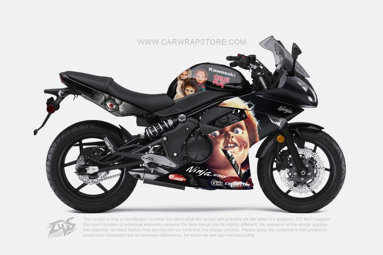 Chucky Anime Motorcycle wrap vinyl stickers Fit With Any moto