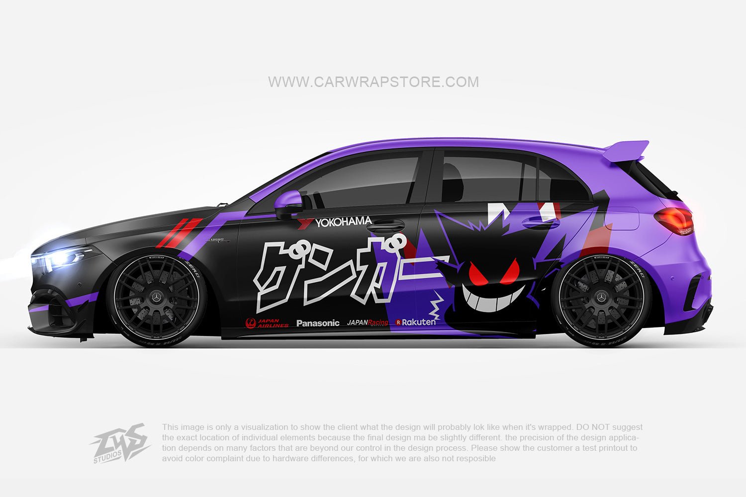Gengar Pokemon ITASHA anime car wrap vinyl stickers Fit With Any Cars