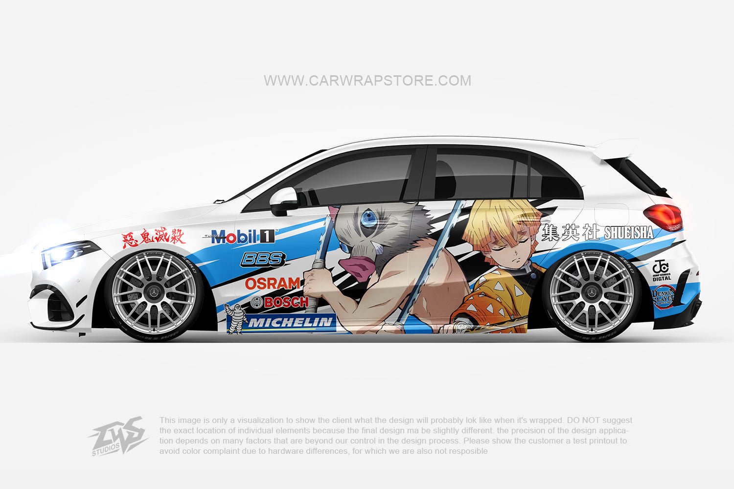 Hashibira Inosuke Demon Slayer ITASHA anime car wrap vinyl stickers Fit ...