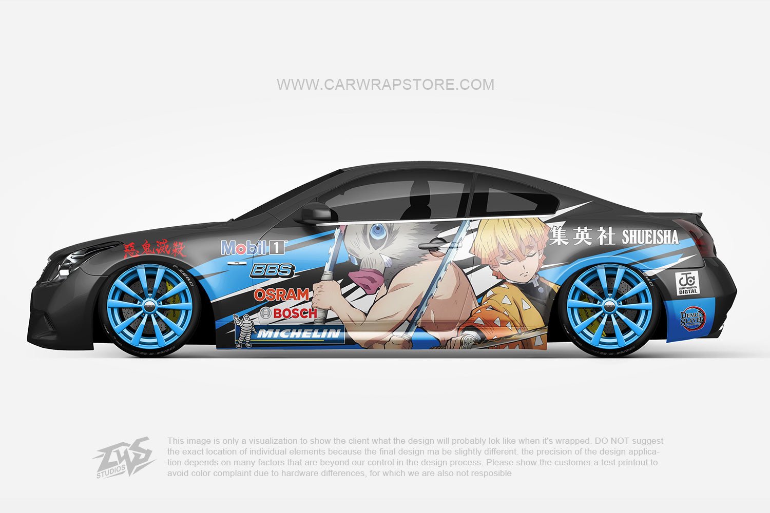 Hashibira Inosuke Demon Slayer ITASHA anime car wrap vinyl stickers Fit ...