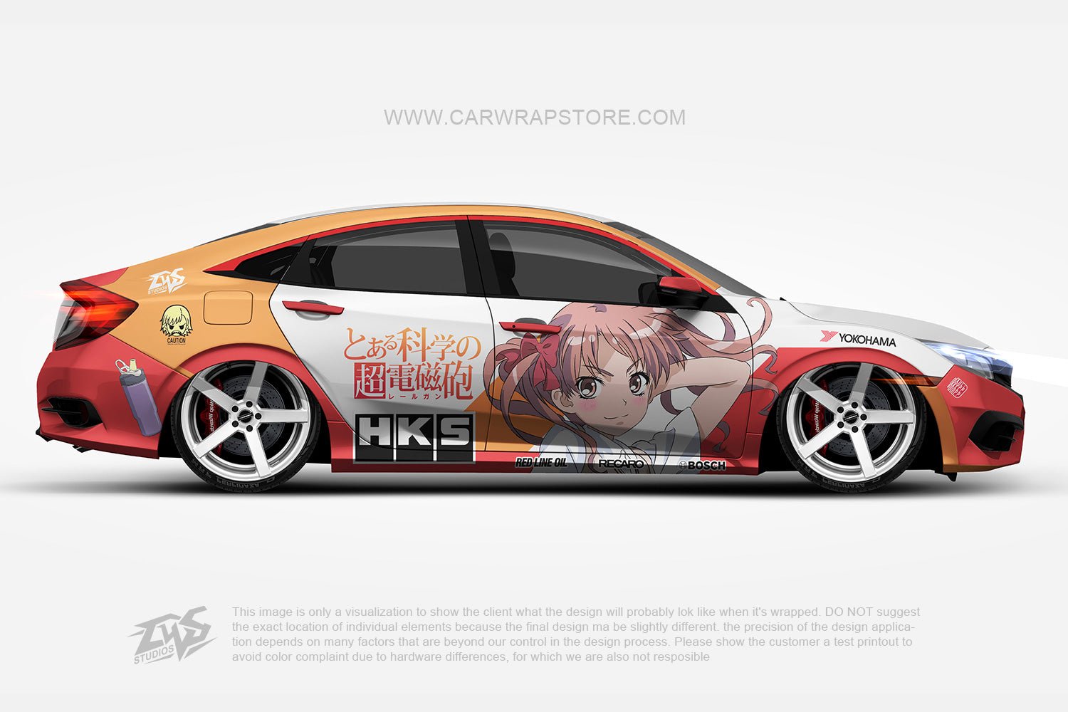 Misaka Mikoto ITASHA anime car wrap vinyl stickers Fit With Any Cars