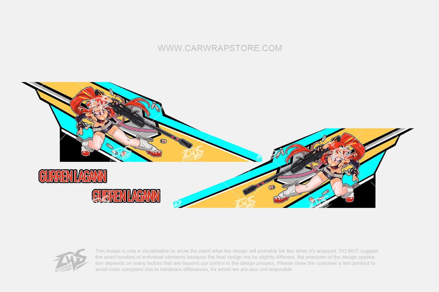 Yoko Tengen Toppa Gurren Lagann ITASHA anime car wrap vinyl stickers ...