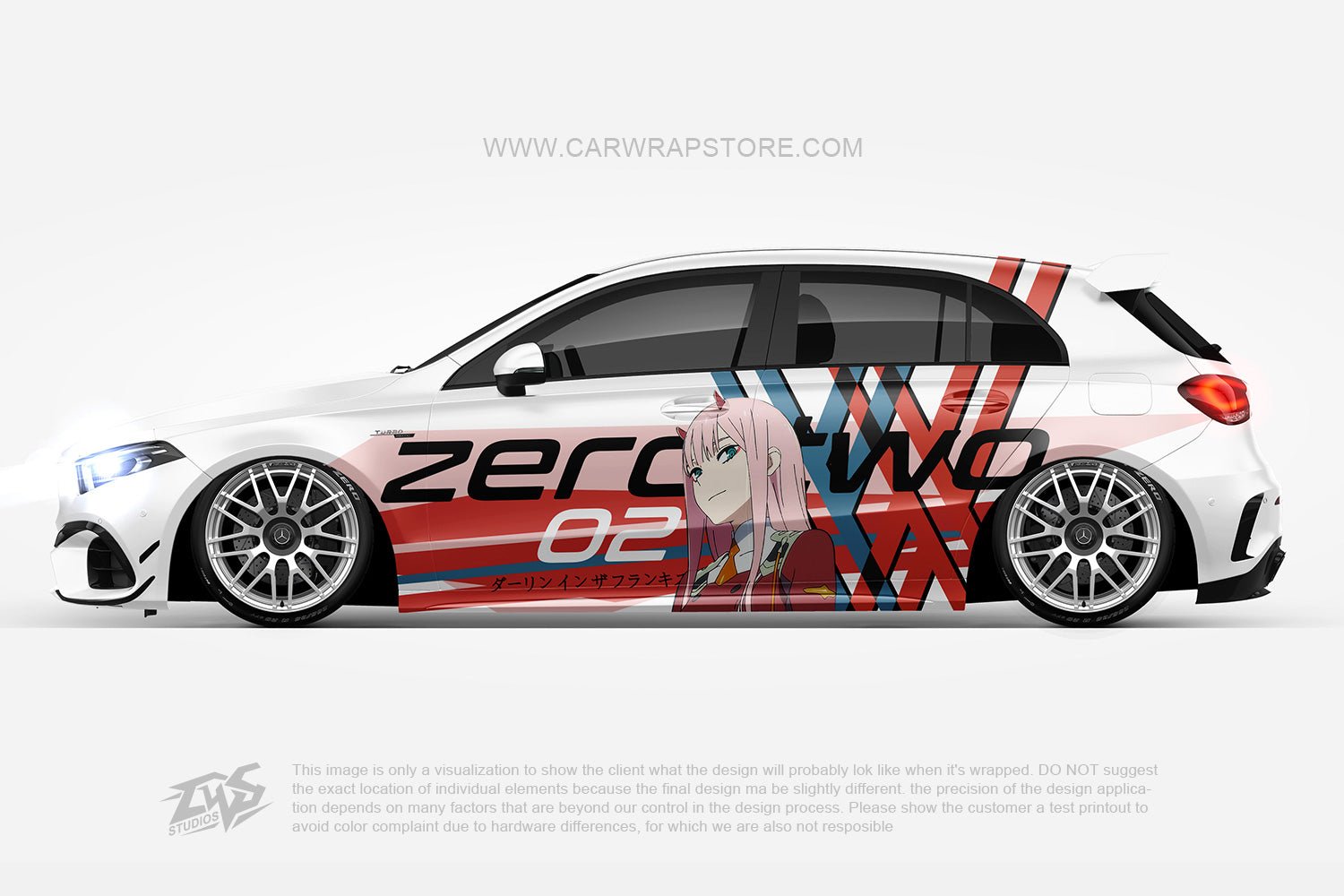 Zero Two DARLING in the FRANXX ITASHA anime car wrap vinyl